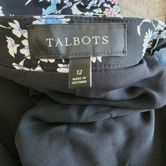Talbots Pleated Wildflowers Midi Skirt sz 12 - Picture 6 of 9